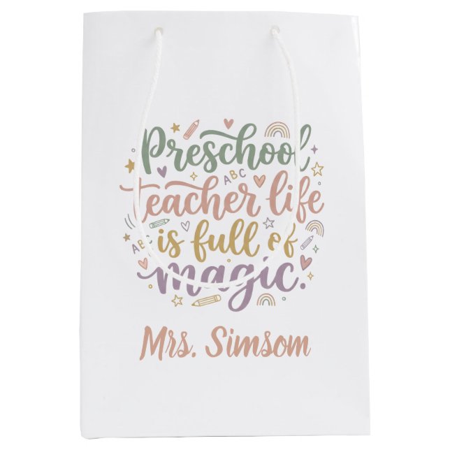 Boho Preschool Teacher Gift Bags Life is Magic (Framsidan)