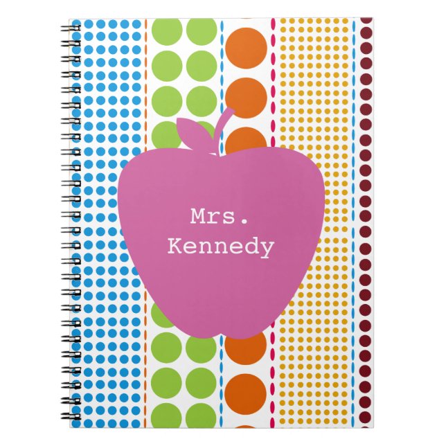 Boho pricker den rosa Apple lärare Anteckningsbok (Framsidan)