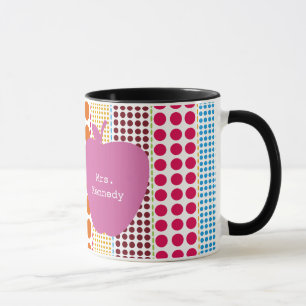 Boho pricker den rosa Apple lärare Mugg