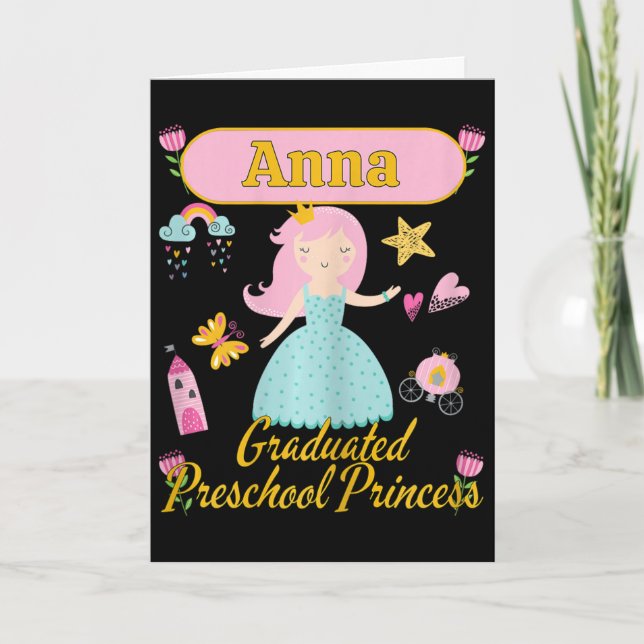Boho Prinsessa Anna 2026 Personlig Förskola Gra Kort (Framsida)