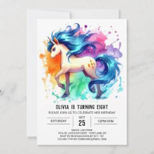 Boho Printable Horse Birthday Inbjudningar