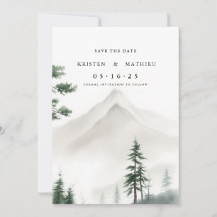 Boho Printable Mountain Spara Datumet