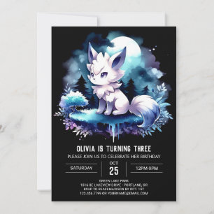 Boho Printable Varg Birthday Inbjudningar