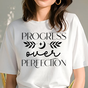 Boho Progress over Perfection Motivational T Shirt