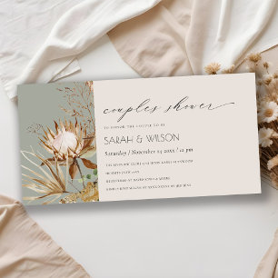 Boho Protea Dry Handflatan Blommigt Par Shower Inb Tack Kort