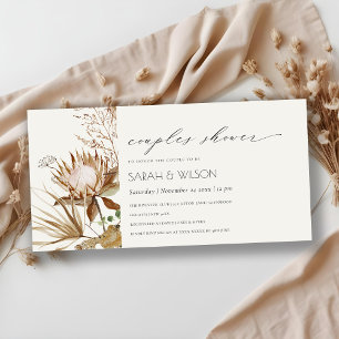 Boho Protea Dry Handflatan Blommigt Par Shower Inb Tack Kort