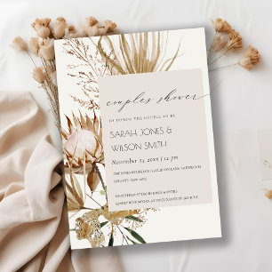 Boho Protea Dry Handflatan Blommigt Par Shower Inb Tack Kort