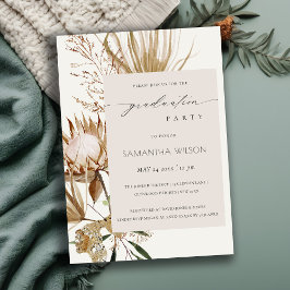 Boho Protea Dry Handflatan Flora Photo Studenten I Tack Kort