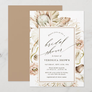 Boho Protea Pampas Grass Blommigt Möhippa Inbjudningar