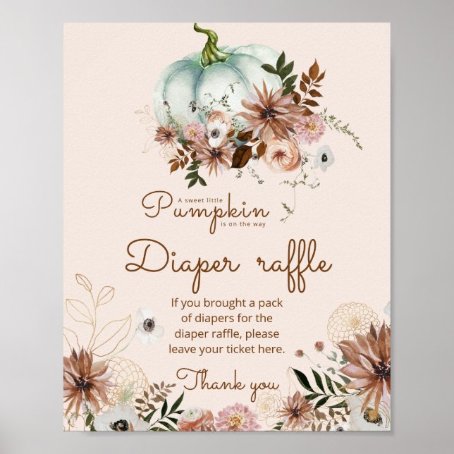 Boho-pumkin är på väg mot Diaper raffle Poster (Framsidan)