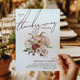 Boho Pumpa Höstblomning Thanksgiving Middag Inbjudningar