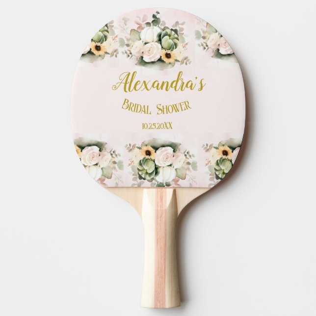 Boho-pumpa Pampas-gräs Elegant bröllopsdusch Pingisracket (Framsidan)
