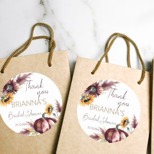 Boho pumpa solros bröllopsdusch förälskad runt klistermärke