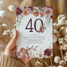 Boho Pumpkin Autumn Bloom 40:e födelsedagen