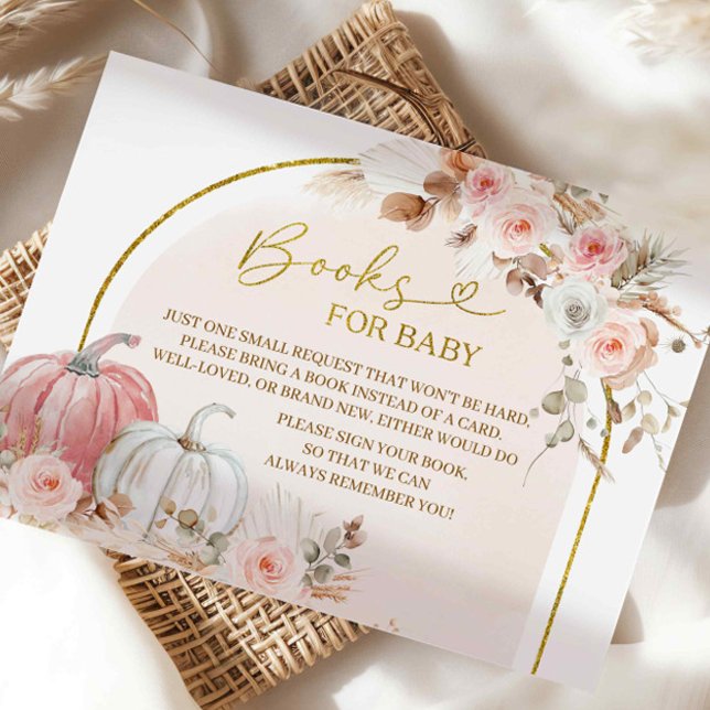 Boho Pumpkin Baby Shower-böcker för babykort Tilläggskort (Skapare uppladdad)