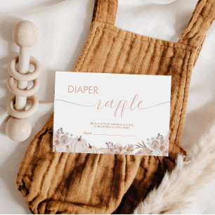 Boho Pumpkin Baby Shower Diaper Raffle Biljett Tilläggskort