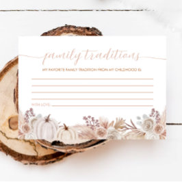 Boho Pumpkin Baby Shower Family Traditions Card Tilläggskort