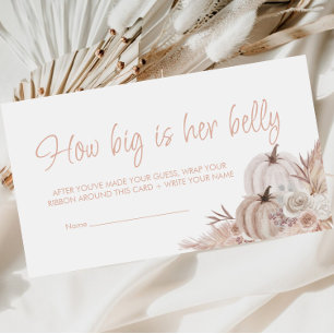 Boho Pumpkin Baby Shower Hur stort är hennes blått Tilläggskort