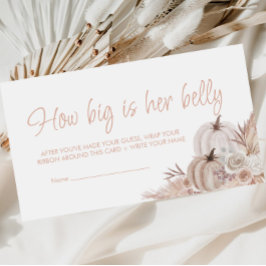 Boho Pumpkin Baby Shower Hur stort är hennes blått Tilläggskort