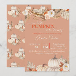 Boho Pumpkin Baby Shower-inbjudan Inbjudningar