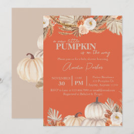 Boho Pumpkin Baby Shower-inbjudan Inbjudningar