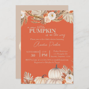 Boho Pumpkin Baby Shower-inbjudan Inbjudningar