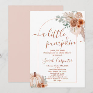 Boho Pumpkin Baby Shower Inbjudningar