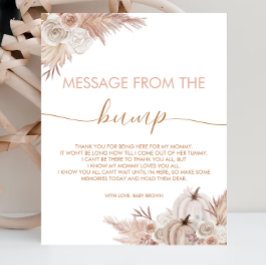 Boho Pumpkin Baby Shower-meddelande från klumpen Poster