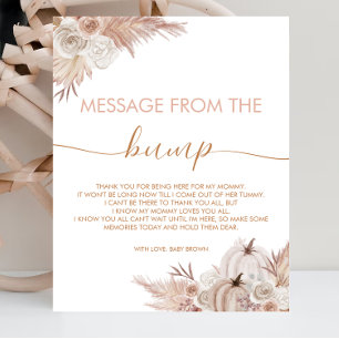Boho Pumpkin Baby Shower-meddelande från klumpen Poster
