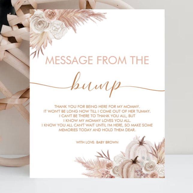 Boho Pumpkin Baby Shower-meddelande från klumpen Poster (Skapare uppladdad)