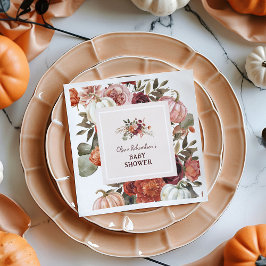 Boho Pumpkin Blommig Höst Bebis Shower Pappersservett