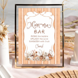 Boho Pumpkin Blommigt Baby Shower Mamma-osa Pub Poster