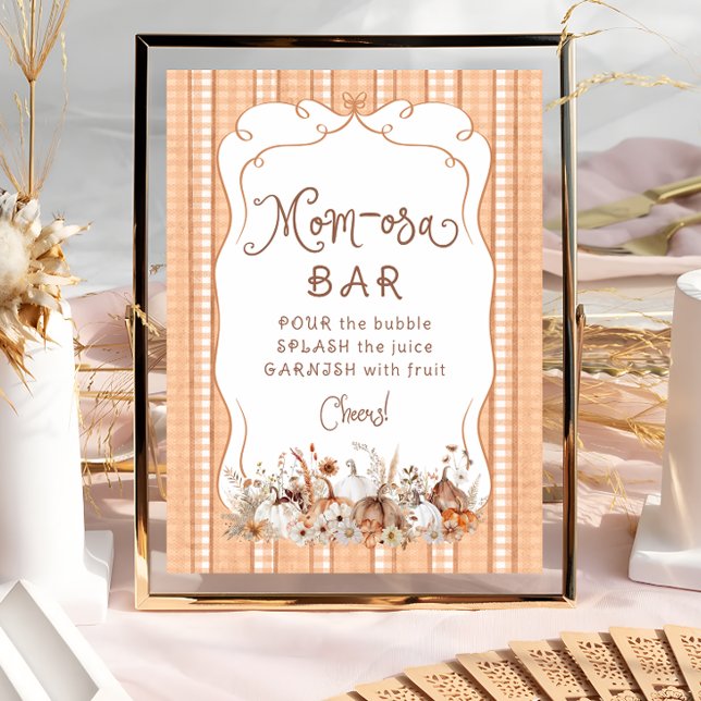Boho Pumpkin Blommigt Baby Shower Mamma-osa Pub Poster (Skapare uppladdad)