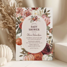 Boho Pumpkin Blommigt Fall Baby Shower