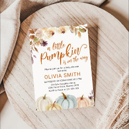 Boho Pumpkin-Blommigt - inbjudan till barnskor