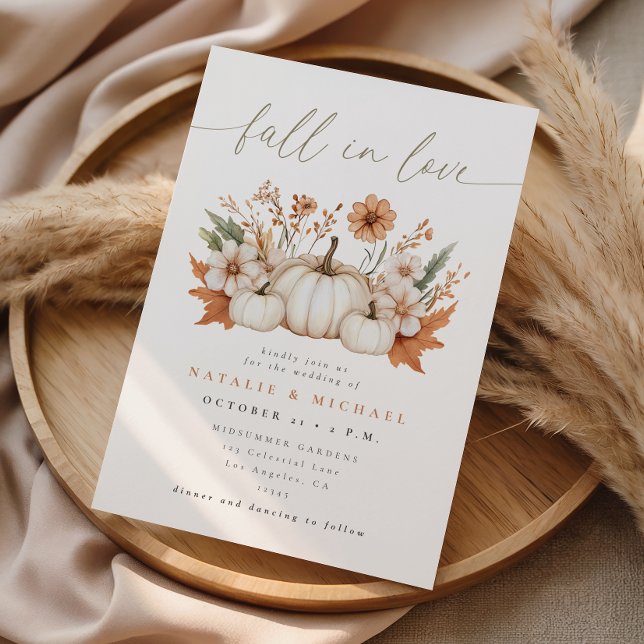 Boho Pumpkin Bröllop Förälskelse Inbjudningar (Skapare uppladdad)