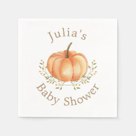 Boho Pumpkin Fall Autumn Foliage Baby Shower Pappersservett