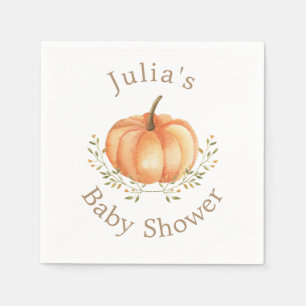 Boho Pumpkin Fall Autumn Foliage Baby Shower Pappersservett