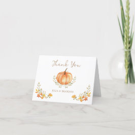 Boho Pumpkin Fall Autumn Foliage Baby Shower Tack Kort