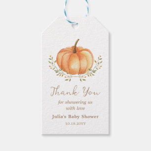 Boho Pumpkin Fall Autumn Foliage Tack Favor Presentetikett