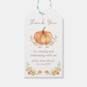 Boho Pumpkin Fall Autumn Foliage Tack Favor Presentetikett