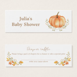 Boho Pumpkin Fall Autumn Shower Diaper Raffle Litet Visitkort