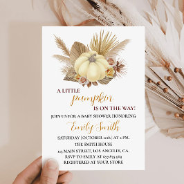 Boho Pumpkin Fall Baby Shower-inbjudan Inbjudningar