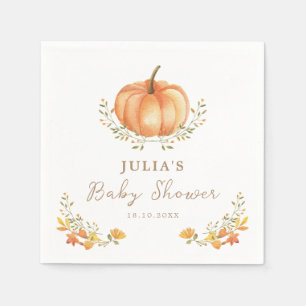 Boho Pumpkin Fall Foliage Baby Shower Pappersservett