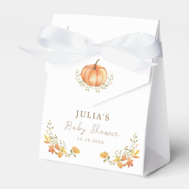 Boho Pumpkin Fall Foliage Baby Shower Presentaskar (Framsidan Sidan)
