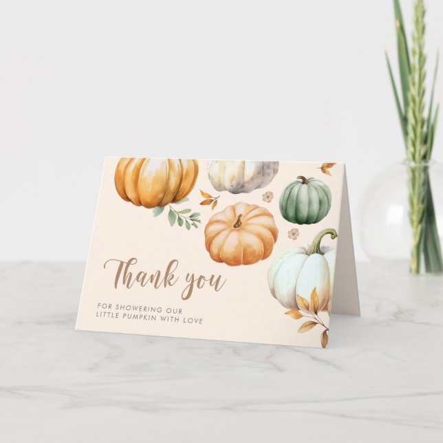 Boho Pumpkin Fall Foliage Tack Kort (Framsida)