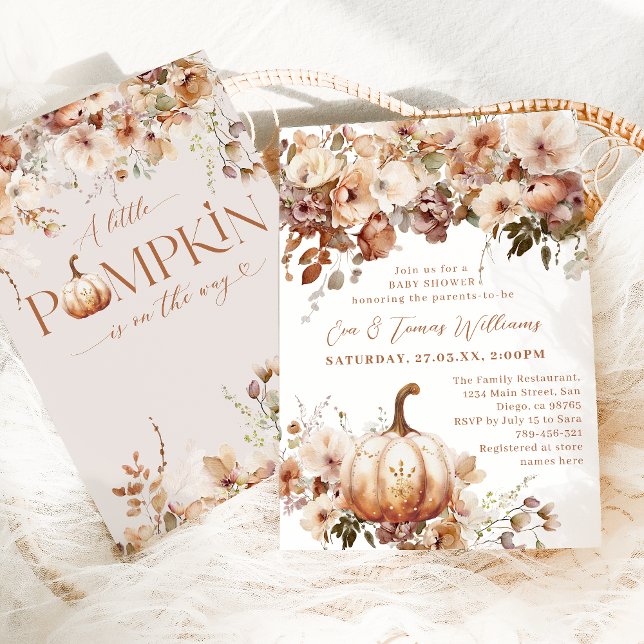 Boho Pumpkin Fall Rustic Chic Baby Shower Inbjudningar (Skapare uppladdad)
