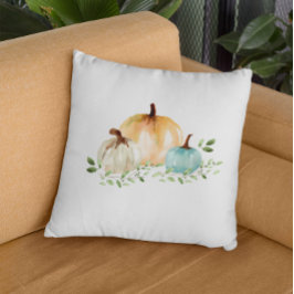 Boho Pumpkin Fall Watercolor Höst Kudde