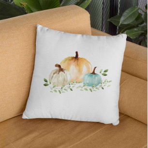 Boho Pumpkin Fall Watercolor Höst Kudde