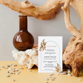 Boho Pumpkin faller i kärlek hösten bröllop Inbjudningar